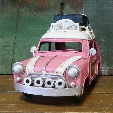 ミニクーパー タイプ トランク 自動車 ブリキのおもちゃ アメリカン雑貨画像
