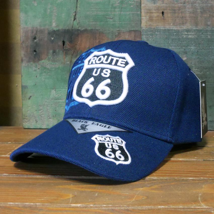 ルート66 キャップ  ROAD SHIELD ネイビー ROUTE66 帽子  アメカジ　アメリカン雑貨の画像
