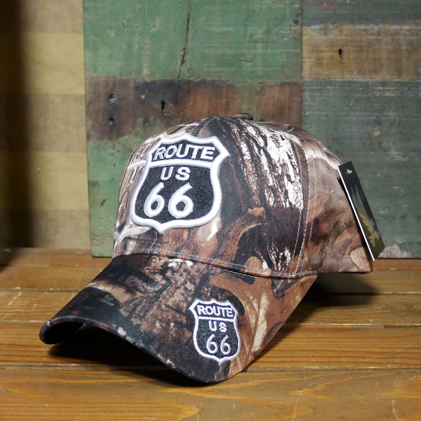 ルート66 キャップ  ROAD SHIELD カモ ROUTE66 帽子  アメカジ　アメリカン雑貨の画像