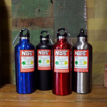NOS ステンレスボトル ニトロ 窒素ボトル型 水筒 カラナビ付 保冷専用 アメリカン雑貨画像