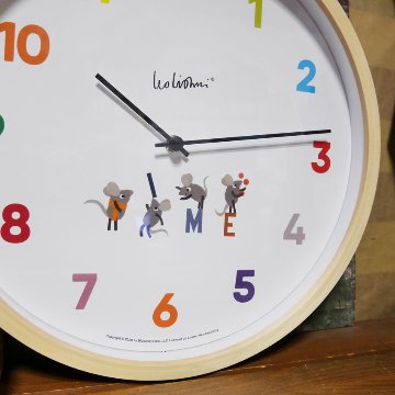  レオレオニ ウォールクロック Time 時計 掛け時計 スイープムーブメント ウォールクロック アメリカン雑貨画像
