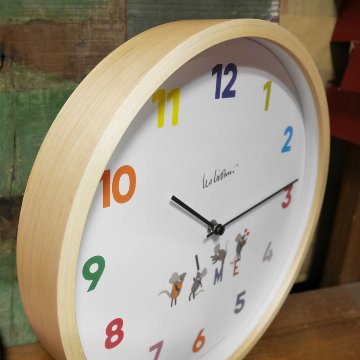  レオレオニ ウォールクロック Time 時計 掛け時計 スイープムーブメント ウォールクロック アメリカン雑貨画像