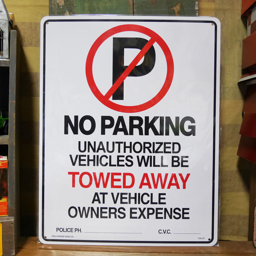 プラスチック サインプボード  NO PARKING 看板 インテリア 駐車禁止 アメリカン雑貨画像