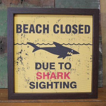 サインフレーム SIGN FRAME Shark Sighting インテリアピクチャー シャーク サメ　アメリカン雑貨画像