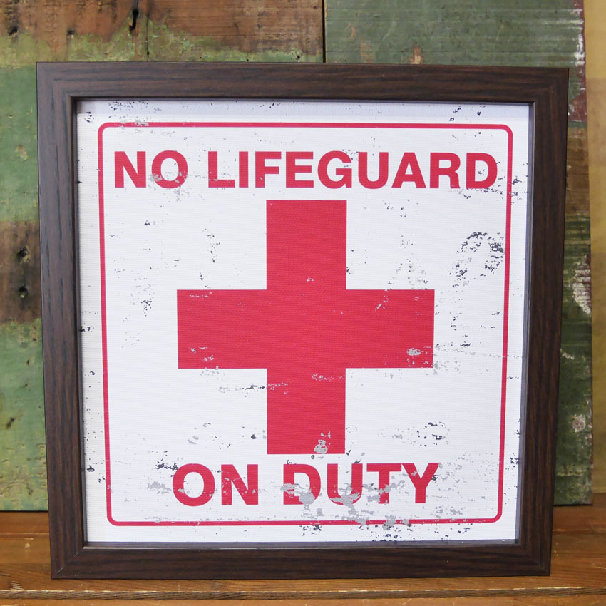サインフレーム SIGN FRAME No Lifeguard インテリアピクチャー アメリカン雑貨画像