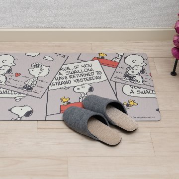 スヌーピー PVC キッチンマット180サイズ キュートコミック SNOOPY PEANUTS画像