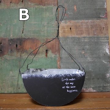リトルハンギング ブリキポット ハーフムーン インテリア プランター 鉢 グリーンポット ガーデニング雑貨画像