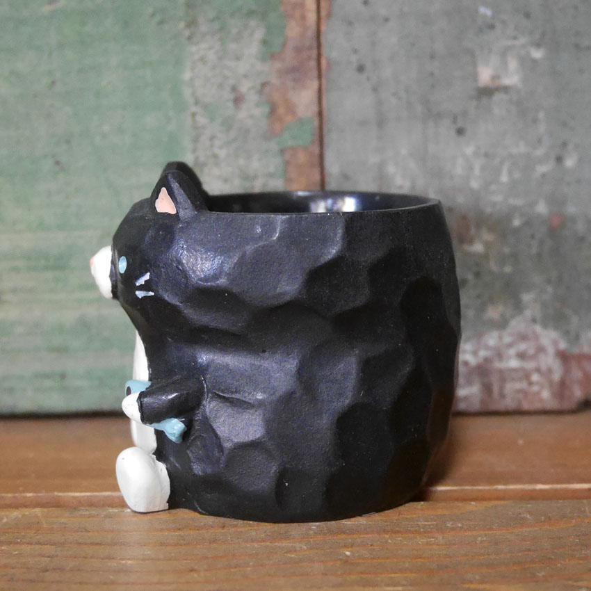 ネコ リトルレジンポット  猫プランター 鉢 グリーンポット ガーデニング雑貨画像