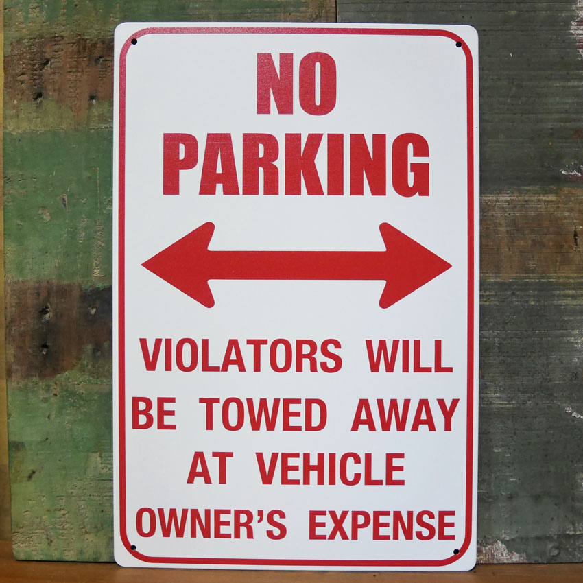 NO PARKING アメリカン サインボード A4 駐車禁止 ブリキ看板 アメリカン雑貨画像