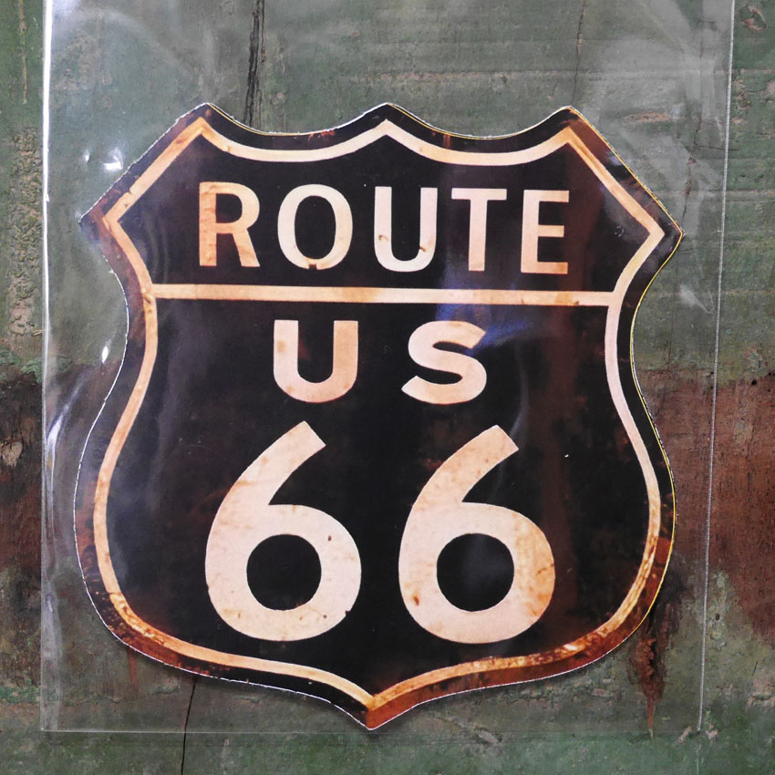 ROUTE66 PVC ステッカー Lサイズ ルート66 アメリカン ウォールステッカー OLD BK アメリカン雑貨の画像