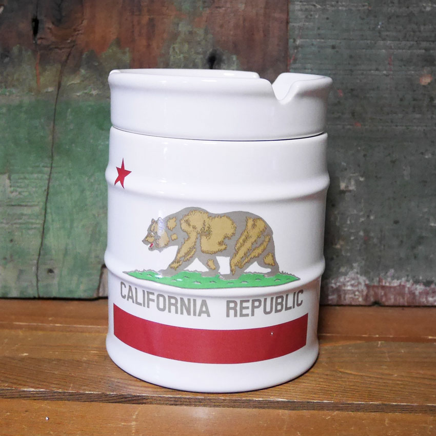 ドラム缶灰皿 カリフォルニア アメリカン卓上灰皿 陶器製灰皿  アメリカン雑貨画像
