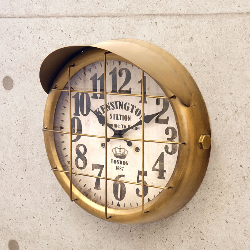 ケンジントンステーションアンティーククロック サブマリン ブロンズ 掛け時計 アメリカン雑貨の画像