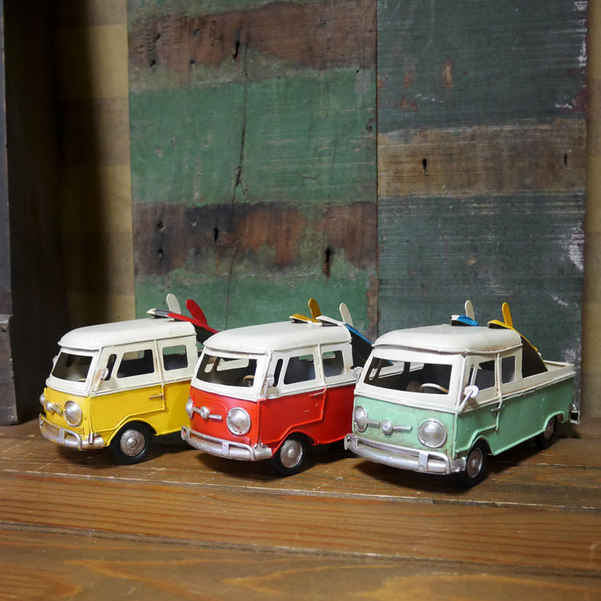 ピックアップトラック サーフトラック ノスタルジックデコ 自動車 ブリキのおもちゃ アメリカン雑貨