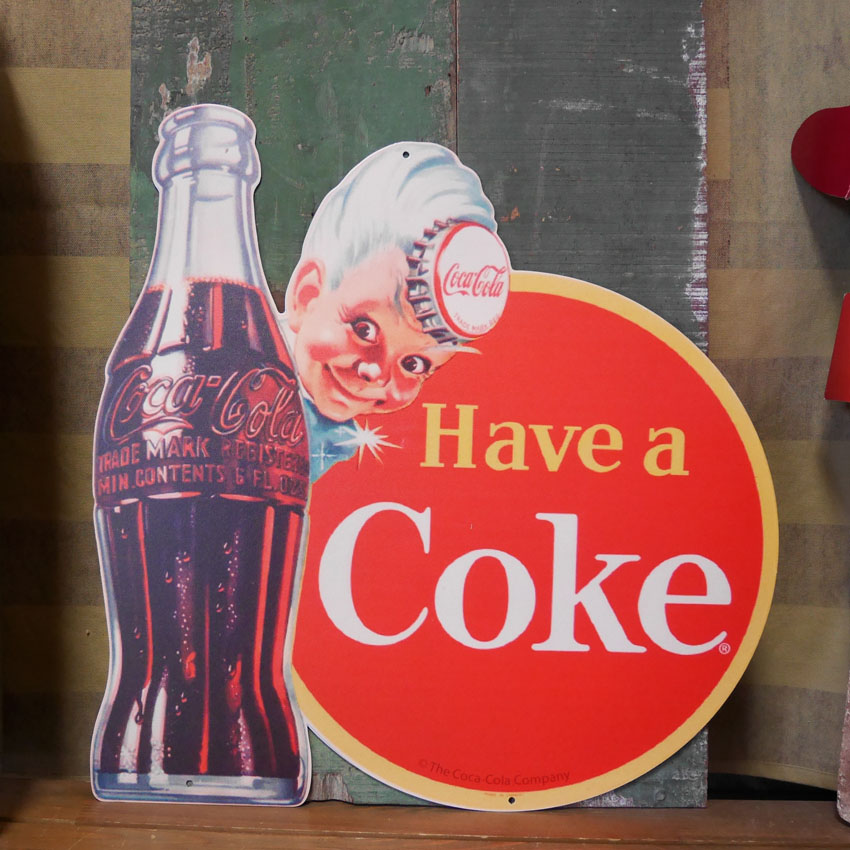  コカ・コーラ ダイカット ティンサイン C.cola BOY ブリキ看板 Coca-Cola アメリカン雑貨画像