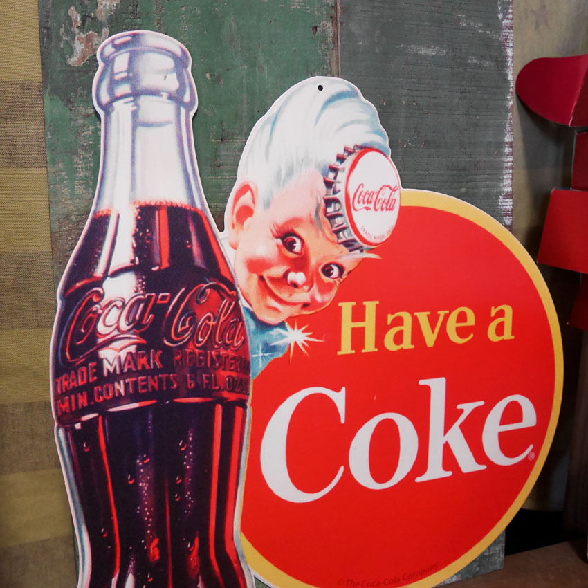  コカ・コーラ ダイカット ティンサイン C.cola BOY ブリキ看板 Coca-Cola アメリカン雑貨画像