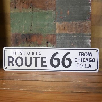  ルート66プレート HISTORIC ROUTE66 CHICAGO TO LA.ブリキ看板 ビンテージ風 　ティンサイン　アメリカン雑貨画像