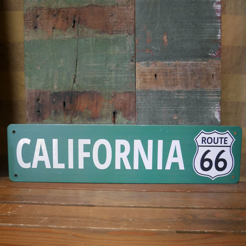  ルート66プレート U.S.ROUTE66 CALIFORNIA　ブリキ看板 ビンテージ風 　ティンサイン　アメリカン雑貨画像