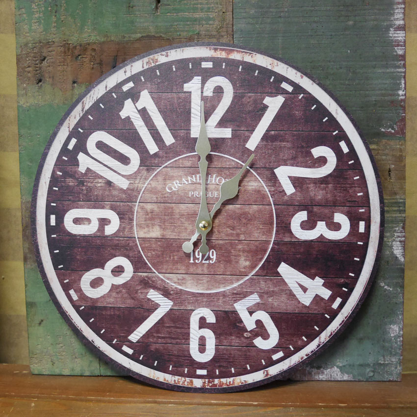 掛け時計 オールドルック ウォールクロック GRAND HOTEL アメリカン雑貨の画像