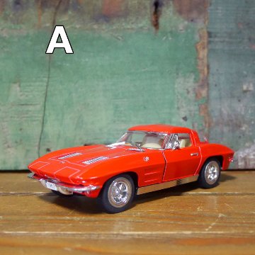 シボレー コルベット スティングレイ 1/36 プルバックミニカー 1963 Corvette Sting Ray　キンスマート アメリカン雑貨の画像