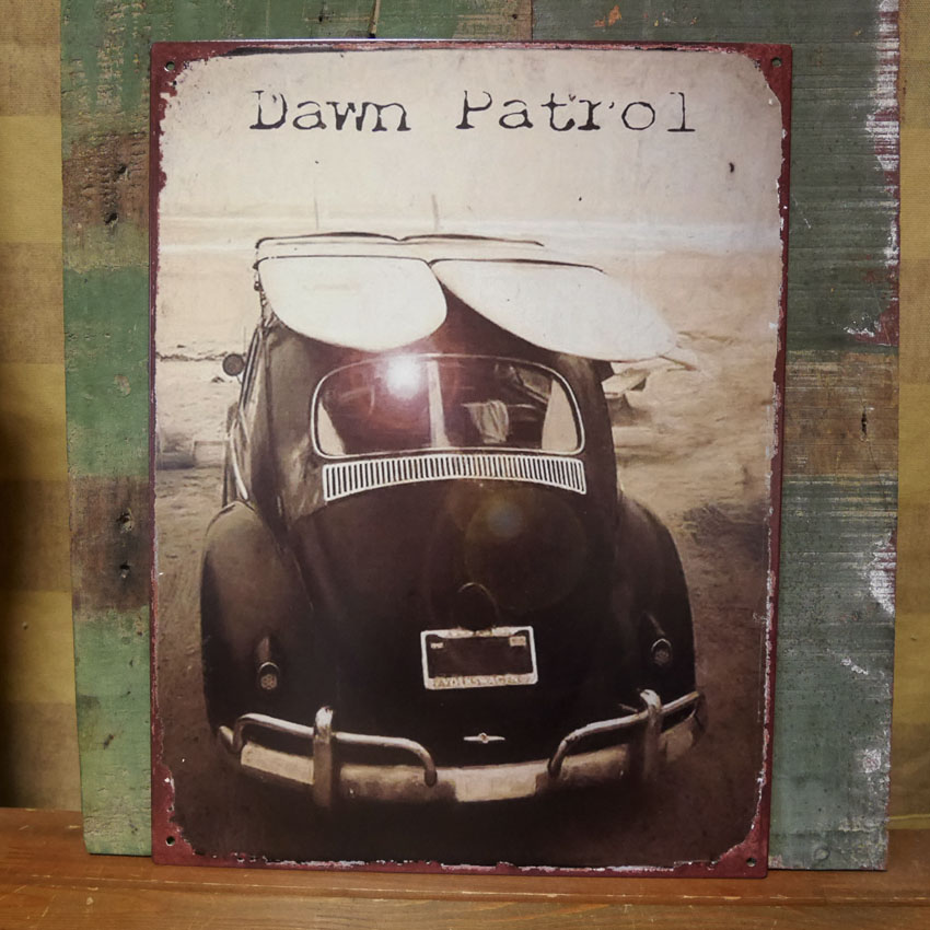 アンティークプレート Dawn Patrol 　ハワイアン ブリキ看板 ガレージインテリア　アメリカン雑貨の画像
