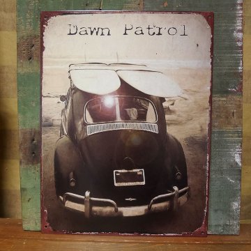 アンティークプレート Dawn Patrol 　ハワイアン ブリキ看板 ガレージインテリア　アメリカン雑貨の画像