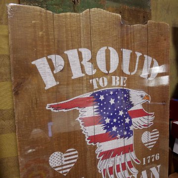 ウッドボード PROUD TO BE AMERICAN インテリア 木製看板 アメリカン看板