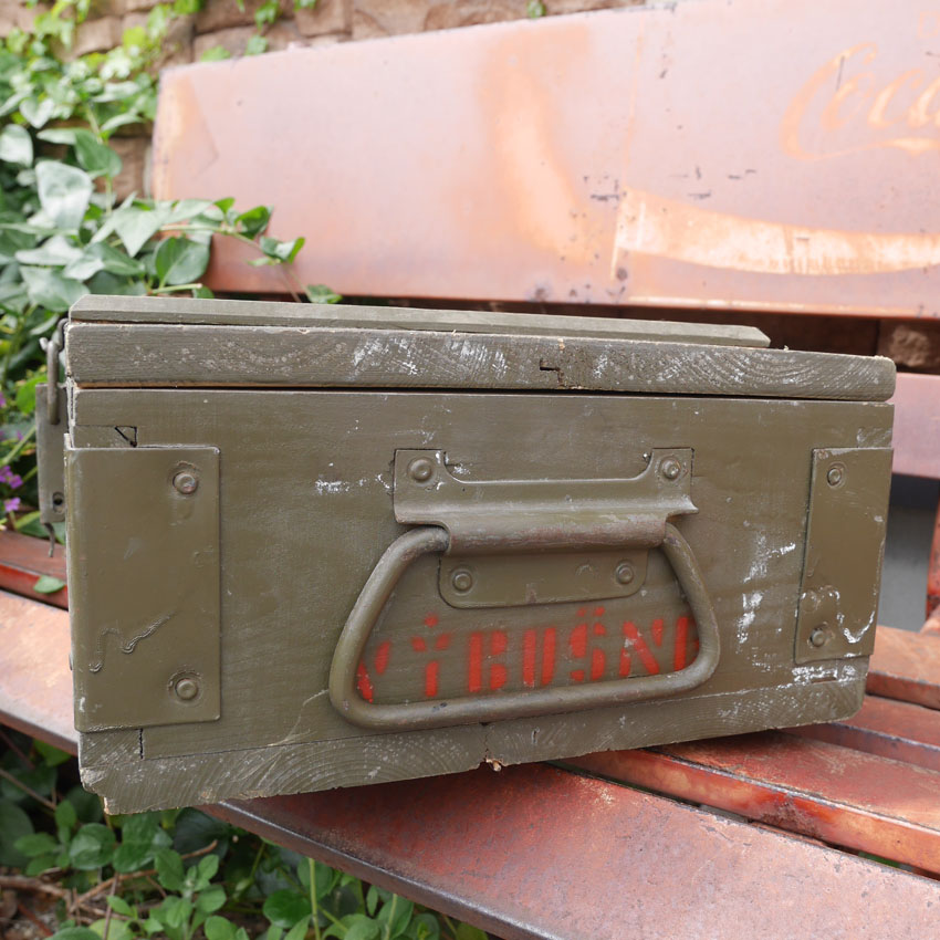 チェコ軍 F1 グレネードボックス 収納 ミリタリー ウッドボックス アンモボックス 手榴弾箱 収納ボックスの画像