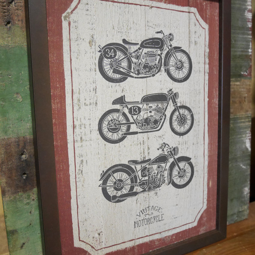 サインフレーム  SIGN FRAME Bike インテリアピクチャー バイク アートフレーム アメリカン雑貨の画像