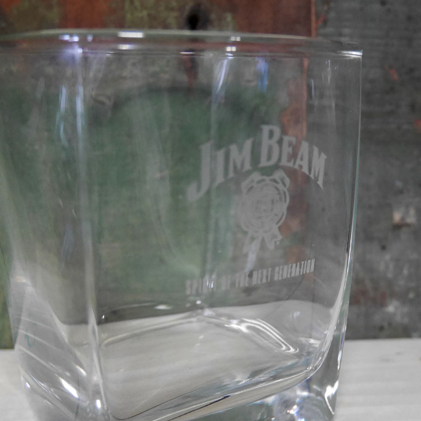 ジムビーム ロックグラス JIM BEAM ガラスタンブラー　バーグッズ　アメリカン雑貨の画像