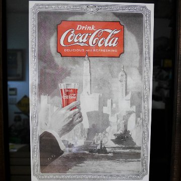 ヴィンテージ フレームポスター　E/COLA NYC コカコーラ   インテリアピクチャー  インテリア額の画像