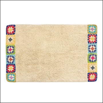 クロシェットインテリアマット Sサイズ ナチュラル キッチンマット　玄関マット　アメリカン雑貨の画像