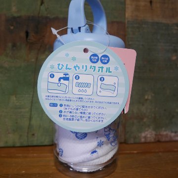 スヌーピー 冷感ひんやり クールタオル カラビナボトル付き　熱中症対策 ロングタオル アメリカン雑貨の画像