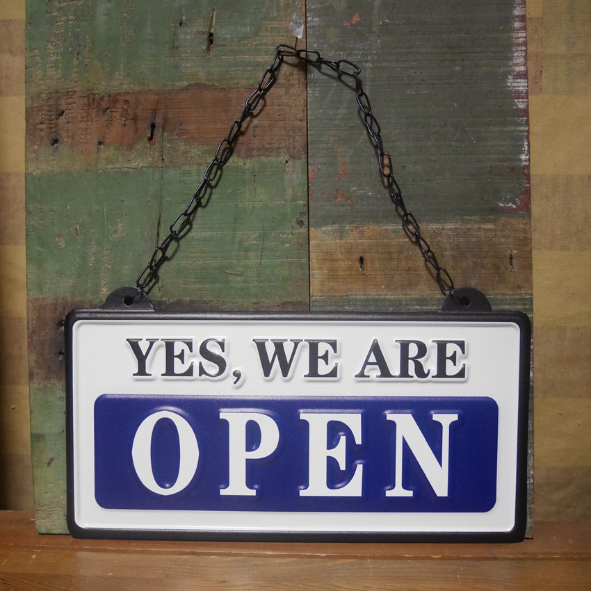 リバーシブル オープンクローズ看板 ブリキ製サイン看板 アメリカン雑貨の画像