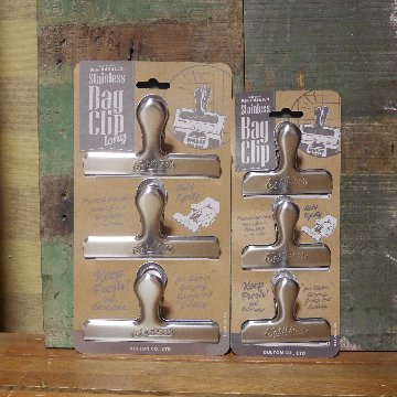 ダルトン ステンレス スチール バッグ クリップ ロング Lサイズ 3pcs セット　アメリカン雑貨の画像