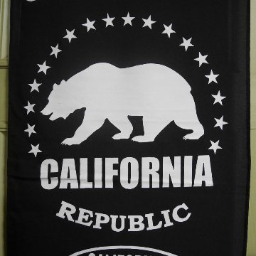 カリフォルニア ナイロンフラッグ タペストリー CALIFORNIA BEAR BLACK インテリア アメリカン雑貨の画像