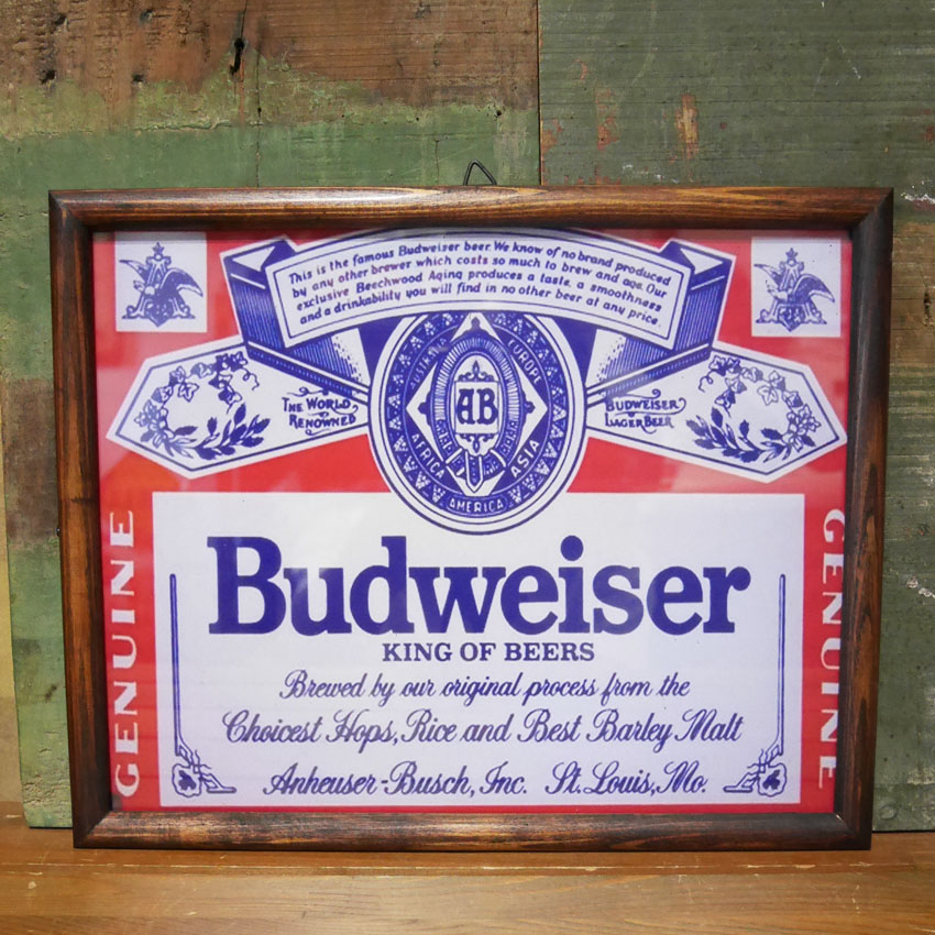 Budweiser インテリアピクチャー バドワイザー ポスター ピクチャーフレーム インテリア額の画像
