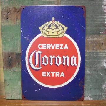 コロナ・エキストラ アメリカンサインボード CORONA EXTRA  A4  ビンテージ  メタルプレート  アメリカン雑貨の画像