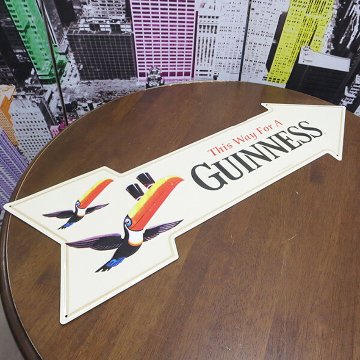 ギネスビール ダイカット エンボスメタルサイン GINNESS ARROW ビンテージ  アメリカン雑貨の画像