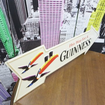 ギネスビール ダイカット エンボスメタルサイン GINNESS ARROW ビンテージ  アメリカン雑貨の画像