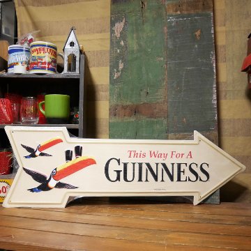 ギネスビール ダイカット エンボスメタルサイン GINNESS ARROW ビンテージ  アメリカン雑貨の画像