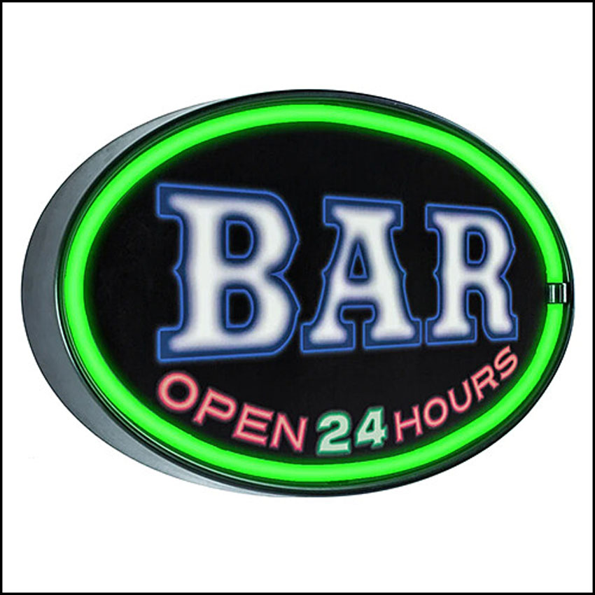 LEDネオンサイン BAR　ロープネオンサイン看板　 オーバル バー　アメリカンインテリアの画像