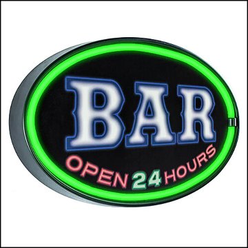LEDネオンサイン BAR　ロープネオンサイン看板　 オーバル バー　アメリカンインテリアの画像