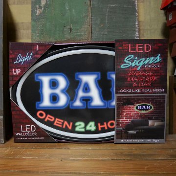 LEDネオンサイン BAR　ロープネオンサイン看板　 オーバル バー　アメリカンインテリアの画像