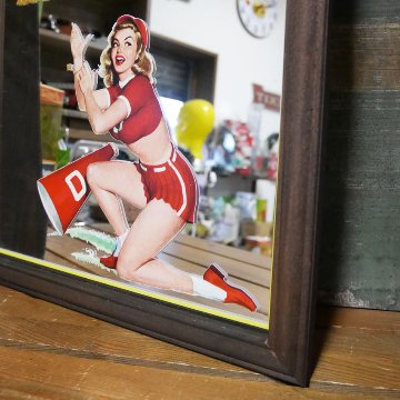パブミラー BP E/Cheerleader インテリア ウォールミラー 鏡 PUB アメリカン雑貨の画像