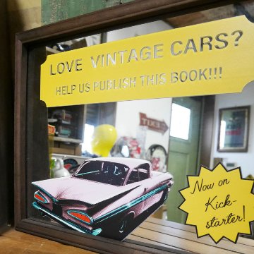 パブミラー LOVE VINTAGE CARS　インテリア ウォールミラー 鏡 PUB アメリカン雑貨の画像