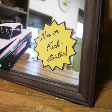 パブミラー LOVE VINTAGE CARS　インテリア ウォールミラー 鏡 PUB アメリカン雑貨の画像