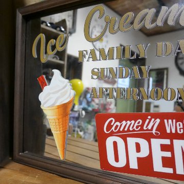 パブミラー ICE CREAMS　インテリア ウォールミラー 鏡 PUB アメリカン雑貨の画像