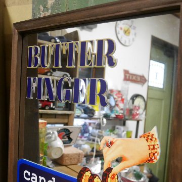 パブミラー BUTTER FINGER　インテリア ウォールミラー 鏡 PUB アメリカン雑貨の画像