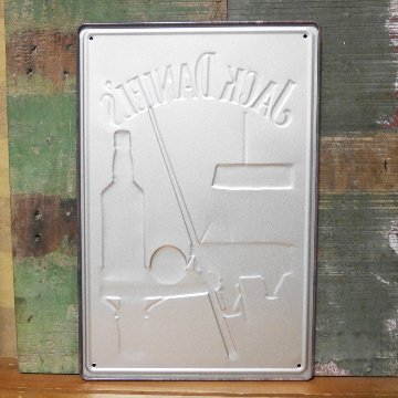 ジャックダニエル　エンボス看板 JACK DANIEL'S　ティンサイン　アメリカン雑貨の画像