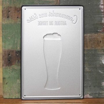 ビアカップ　エンボス看板  A BEER PLEASE　ティンサイン　アメリカン雑貨の画像